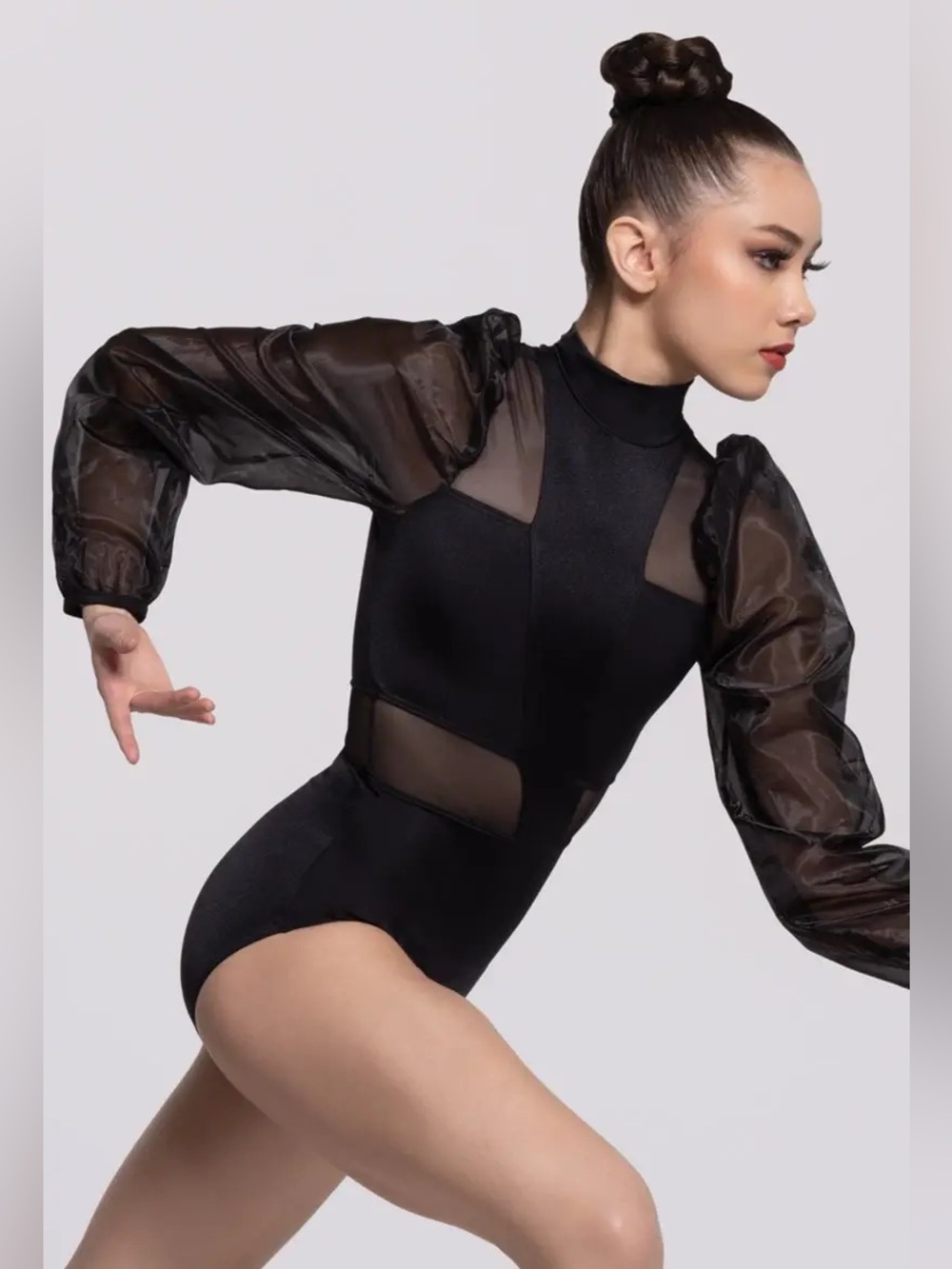 WEISSMAN Elite Dance costume black puff sleeve Dont Let Me Down SH13027 adult SA